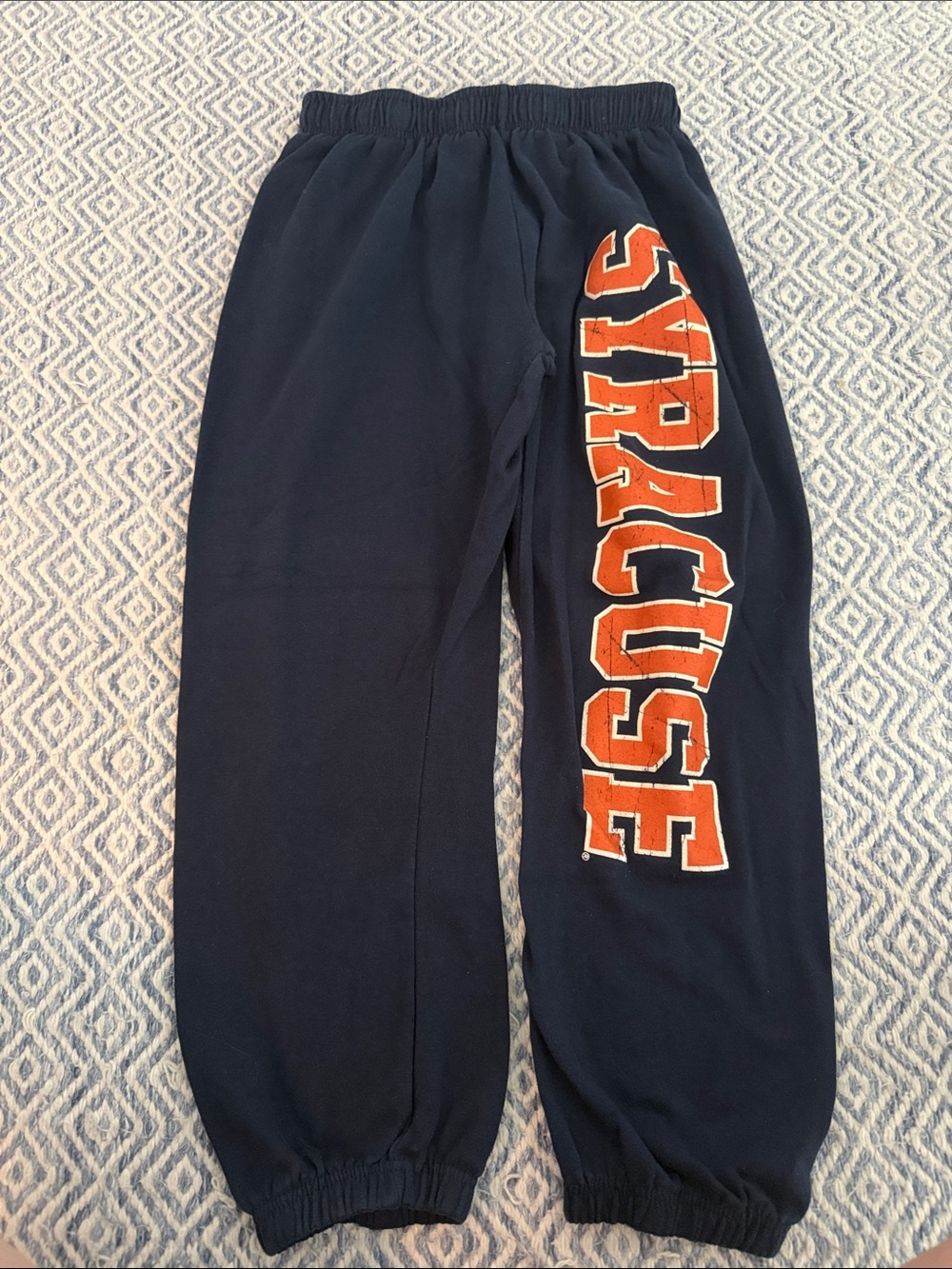 Syracuse Navy  Sweatpants with Orange Lettering